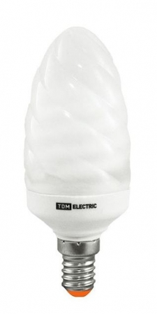 TDM ELECTRIC SQ0323-0138 Лампа энергосберегающая КЛЛ-СT-11 Вт-2700 К–Е14 TDM (витая свеча) (mini)
